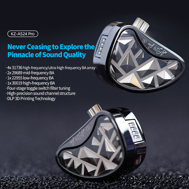 Planar Magnetic Iem Earphones - Fones de Ouvido Intra-auriculares KZ AS24